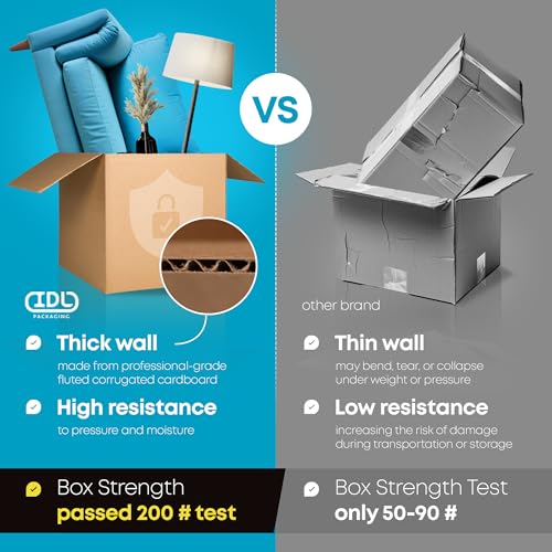 Small Moving & Shipping Boxes 8 x 8 x 12 inches (5-Pack) - Extra Strength 200 lb vs Regular - Corrugated Packing Boxes for USPS/FEDEX - Cardboard Shipping Box - Package Box by IDL Packaging - size: 8 * 8 * 12" (Small Boxes)