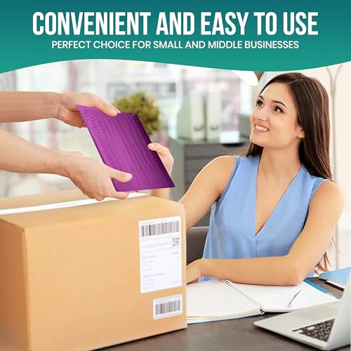 Levex - #000 4" x 8" [150 Pack] Purple Poly Bubble Mailers, Padded Envelope Mailers, Packing Envelope & Mailing Bags for Shipping - color: Purple, size: #000 - (4" x 8")