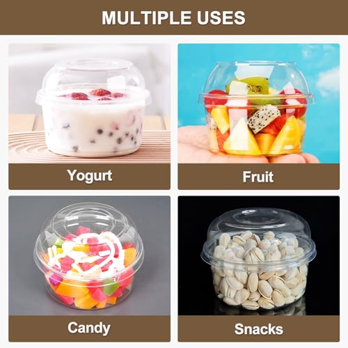 Disposable Food Containers With Lids And Spoons 50 Pack 12 oz Mini Parfait Dessert Cups Take Out Meal Prep Salad Bowls For Lunch, Plastic Ice Cream Bowls Pet, Acai Bowl, To-Go Party Containers(12oz) - size: 12oz