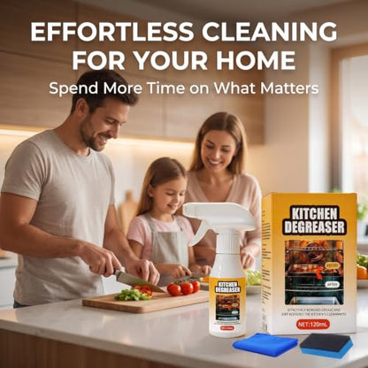 Kitchen Degreaser Spray, Grease Killer Spray for Grills, Heavy Duty Oven Cleaner, Remover Eliminates Tough Grease for Oven Stove BBQ Grills 120ml(2pc)