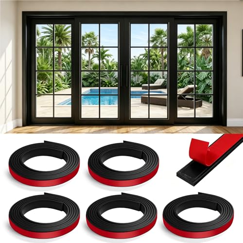 Window Grille Inserts, 5 Rolls 32.8 Ft Total Peel & Stick Flexible PVC Window Grids Trim, Simulated DIY Window Decorative Frame Kits for Home Door (0.12 inch Thick, Black) - color: Black-0.12in thick