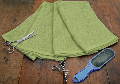 Salon Towels – Pack of 24 (16"x27") 100% Cotton Ring Spun (Not Bleach Proof) Ultra Soft, Highly Absorbent Hand Towels – Bulk for Spa, Gym & Salon (Sage Green) - color: Sage Green