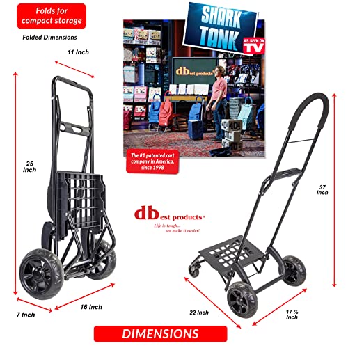 dbest Products Trolley Dolly Rover, 4 Wheeled Push Folding Utility Cart Hand Truck Platform Swivel Wheels Garden Lightweight Luggage Carretilla de Carga Plegable - size: Rover