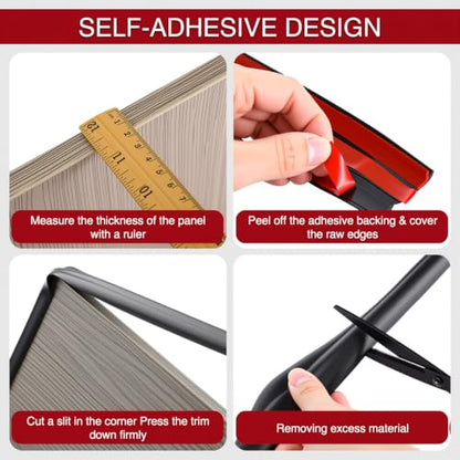 1/2 Inch Rubber Edge Trim 20ft Self-Adhesive U Channel Edge Strip - size: 20ft，1/2 Inch