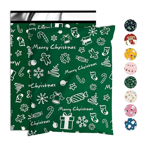 Christmas Poly Mailers 12x15.5 Inch 50 Pcs, Green Merry Christmas - color: Green Merry Christmas, size: 12x15.5 Inch 50Pcs