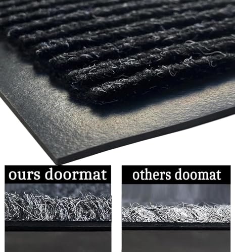 SRDDQLC Door Floor Mat Commercial Grade Large Size Heavy Duty Tough Entry Collection Slip Skid Entrance Mat with Rubber Backing Low Profile (Black, 4x6FT) - size: 4' x 6' (Rectangular)