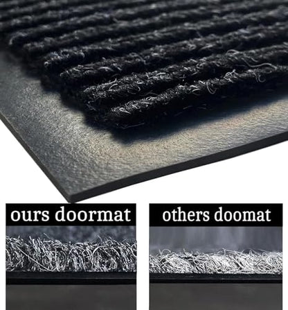 SRDDQLC Door Floor Mat Commercial Grade Large Size Heavy Duty Tough Entry Collection Slip Skid Entrance Mat with Rubber Backing Low Profile (Black, 4x6FT) - size: 4' x 6' (Rectangular)