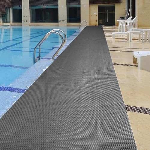 PVC Drainage Floor Mat Non-Slip Commercial Wet Area Mat for Outdoor and Indoor Restaurant Kitchen Bar Swimming Pool Splash Matting Water Drain Flooring Mat,Grey, 3x16.4FT - color: Grey, size: 3x16.4FT