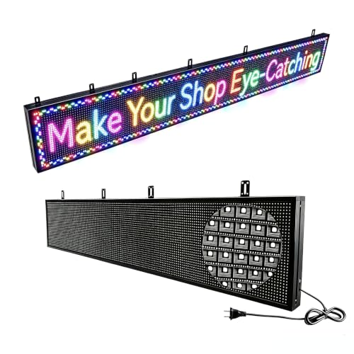 115"X14" P10 Outdoor LED Sign Programmable Scrolling LED Signs for Business - size: P10 115*14 INCH