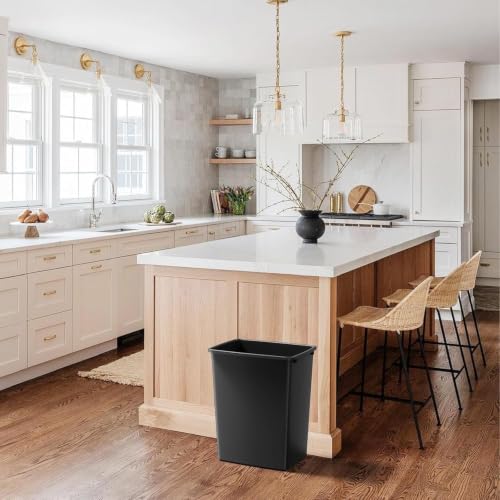 ROOMTEC 35QT Kitchen Trash Can,Sturdy and Lightweight Slim Trash Can,1 Pack - color: Black, style: 1PCS