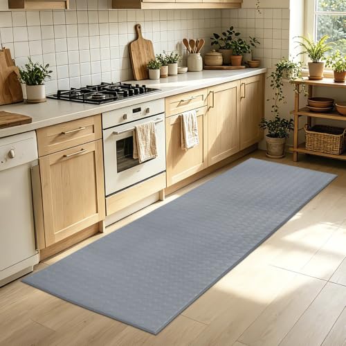 Kitchen Mats and Rugs Cushioned Anti-Fatigue, 23.6" x 86.6", Gray - color: Grey, size: 86.6"L x 23.6"W x 0.4"Th