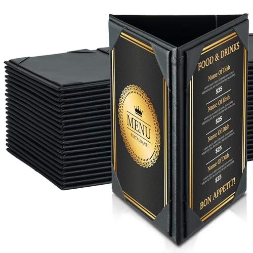 Leather Table Tent Triangle Menu Holders 4" x 6", 20 Pack 3-Side - size: 20 Pack, 4" x 6"