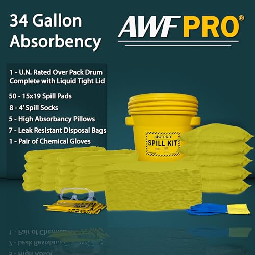 AWF PRO 30 Gallon Hazmat Spill Kit, 81 Pieces - size: Hazmat Spill Kit