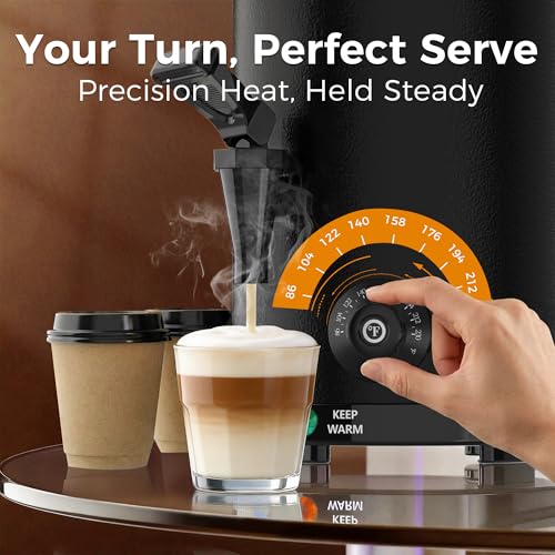 12L Electric Beverage Dispenser - Smart Temperature Control Heated Drink Container for Coffee,Hot Chocolate,Tea & Party Drinks,Large Capacity Office & Home Warmer with Safety Auto-Off - color: Black