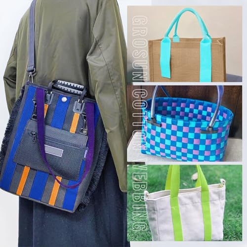 Cotton Webbing 1 inch 1.5 inch 2 inch Webbing Tote Strap Canvas Straps for Bags, 10 25 50 3.3 Yards Cotton Polyester Webbing - color: Blue, size: 1 Inch x 25 Yards
