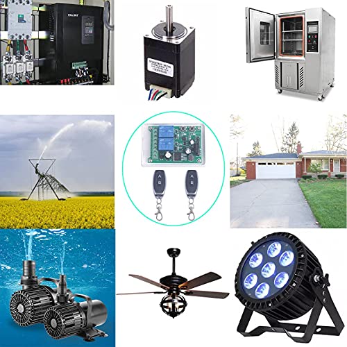 Wireless Remote Relay Switch, 12-48V 2-Channel 433MHz 2 Transmitter