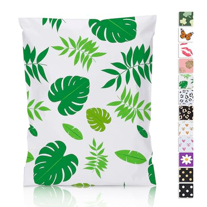 JinRuiKJ Poly Mailers 6x9 100 Pack, Tropical Leaves Design - color: Tropical Leaves, size: 6x9'' - 100 Pack