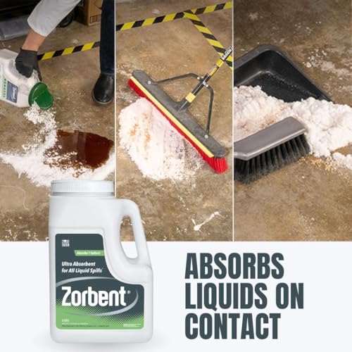 Zorbent Oil Spill Absorbent | 5 Quart Jug Absorbs up to a Gallon of Liquid. Non-Toxic, Low-Dust, with Cleaning Agent. For Fast Industrial and Commercial Spill Cleanup - size: 160 Ounce (Pack of 1)