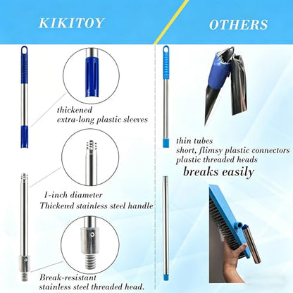 Stainless Steel Deck Scrub Brush 60In Long Handle Heavy Duty Floor Broom