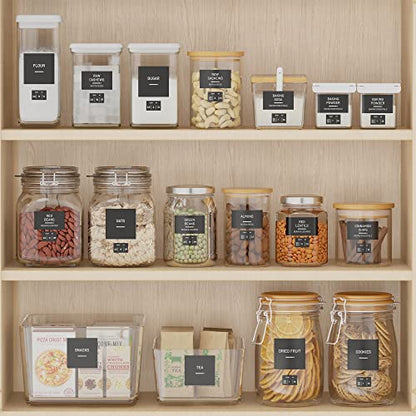 Neatsure 284 Pantry Labels with 112 Expiration Date Labels for Food Containers, Preprinted Stickers Booklet for Storage Bins, Minimalist Kitchen Labels for Organizing - style: Pantry Labels