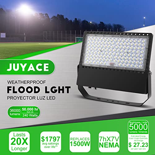 Juyace 36000Lm 240W Led Stadium Outdoor Flood Light Area Lighting for Sport - size: 240W 1 Pack
