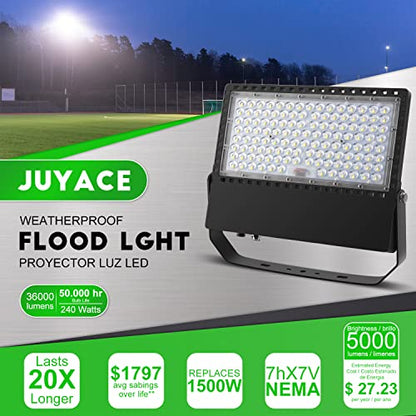 Juyace 36000Lm 240W Led Stadium Outdoor Flood Light Area Lighting for Sport - size: 240W 1 Pack