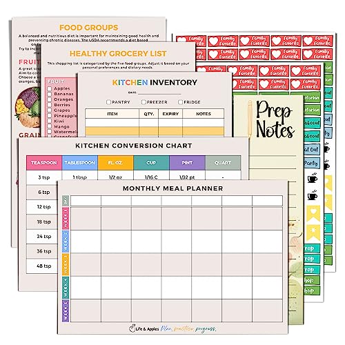 Life & Apples Weekly Meal Planner Notebook with Grocery List, Pineapples - color: Pineapples