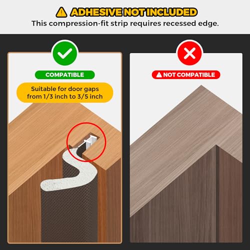 Ravinte Weather Stripping Door Seal, Q-Shaped Kerf Foam Strip, 21 FT, Brown - color: Brown, size: 21 Feet