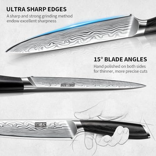 HOSHANHO 5 Pieces Knife Set, High Carbon Powder Steel Forged Chef Knife Set - size: 5 Pieces Knife Set