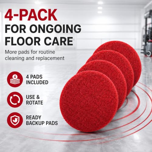 4-Pack 437.055 12-Inch Red Polish Pads for Oreck ORB550MC