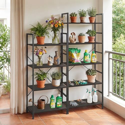 4 Tier Bookshelf, Free Standing Bookcase with Open Storage Shelves - color: Classic Black, size: 4 Tier