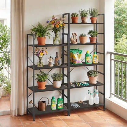 4 Tier Bookshelf, Free Standing Bookcase with Open Storage Shelves - color: Classic Black, size: 4 Tier