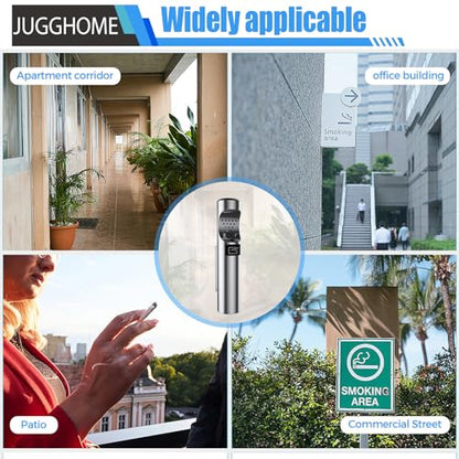 Wall-Mount Cigarette Butt Receptacle for Outside, Outdoor Cigarette Butt Disposal, Commercial Smoking Receptacles to Avoid Discarding Cigarette Butts,Easy to Clean -Stainless Steel - color: Stainless Steel