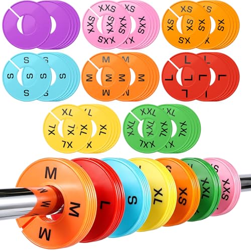 EBOOT 40 Pcs Clothing Size Dividers Closet Size Divider Hanger, Pastel - color: Pastel
