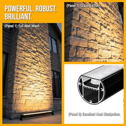 2 PCS 40Inch Wall Washer Light Bar, 120V Plug in 72W IP67 4000K High Bright - color: 4000K Natural White-2pack