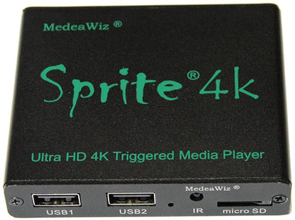 MedeaWiz® DV-S4 Sprite® Looping 4K Media Player – Seamless Audio Video Auto Repeater 2160p 60Hz HDMI, NTSC and PAL Outputs – Trigger Input and Serial Control