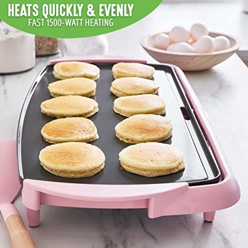 GreenLife 20" Extra Large Electric Griddle, Pink - color: Soft Pink