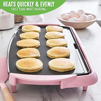 GreenLife 20" Extra Large Electric Griddle, Pink - color: Soft Pink