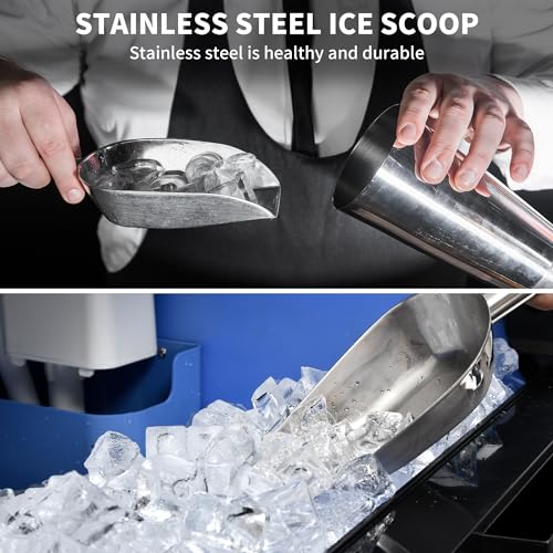 YITAHOME 120Lbs Commercial Ice Maker Machine ETL & DOE Certificated, Big Ice Makers Freestanding for Home Cafe Bar Restaurant Under Counter Ice Machine Commercial, 50pcs with 33lbs Storage Bin - size: 120LBS