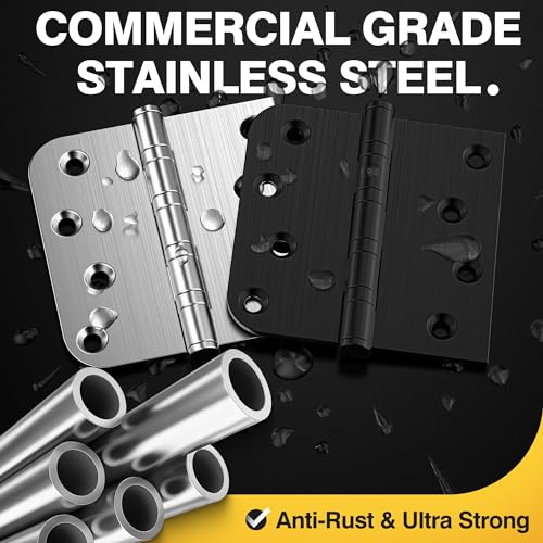 KOLET Ball Bearing Door Hinges, 4 x 4 Inches, Brushed Nickel, 6 Pack - color: Brushed Nickel, size: 6 Pack