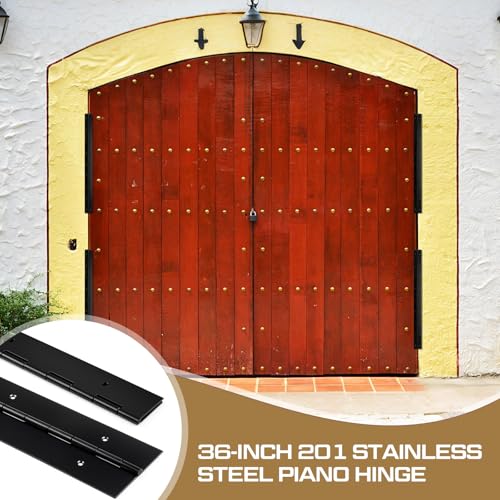 Zonon 4 Pack Heavy Duty Piano Hinge 36'' x 3 '' Width 0.060'' Thick, Black - color: Black, size: 36''