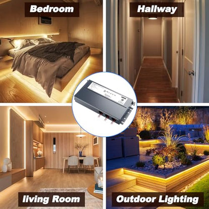 180W 12V Dimmable LED Driver, Triac/ELV/MLV AC to DC Power Supply for LED Light, Halogen Bulb, LED Transformer Compatible with Lutron & Dimmer, for Indoor/Outdoor Use - size: 180W 12V Built in Junction Box