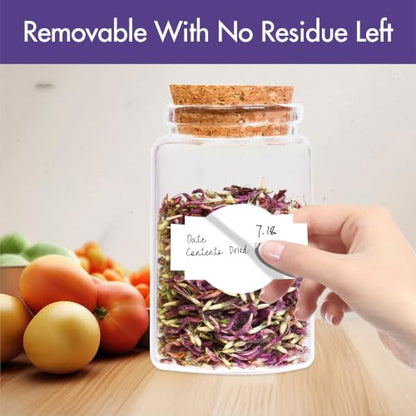 Removable Blank Sticker 6-Shape Labels, 600 PCS, 2 Rolls - color: White（water/Oil）, size: 1.2” x 2”