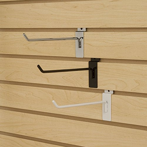 Econoco 6” Slatwall Deluxe Hooks, Slatwall hooks, Display Hooks For Panel, White, (Pack of 96) - color: White, size: 6" Length