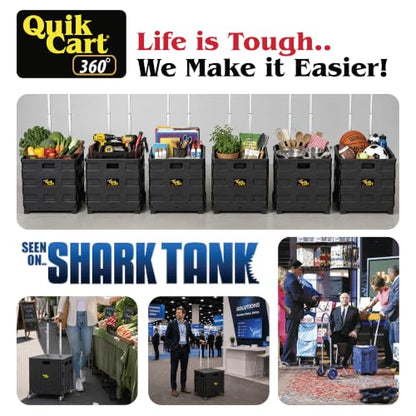 dbest Products Quik Cart 360 Collapsible Rolling Crate on Wheels - Black - color: Black, style: 360