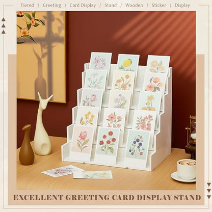 Yuntau 5 Tier Greeting Card Display Stand, White - color: White, size: 5 Tier