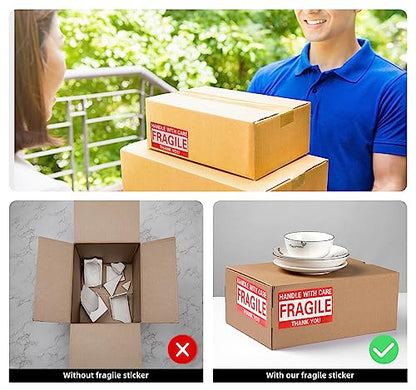 4 x 6 Inch Fragile Stickers Handle with Care 500 Permanent Adhesive Fragile Stickers for Shipping Moving Glass Fragile Labels (1 Roll, 500 Labels) - size: 4" x 6", style: 1 Roll - 500 PCS