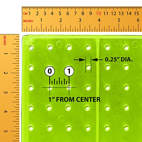 Azar Displays 703385-GRE-4C24, Four-Sided Revolving 8" W x 20" H Pegboard Counter Display w/ 24 Hooks- 4” Length, Green - color: Green, style: Pegboard + Hooks