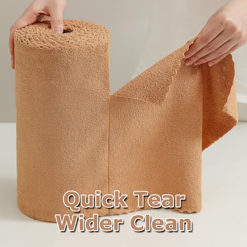 Jessy Home 80 Pack Microfiber Cleaning Cloth Roll Reusable Paper Towels 12"x12" Tear Away Cloth, Microfiber Towels for Cars, Wash Cloths, Lint Free Rags for House, Kitchen,Window,Cleaning Supplies - color: Dark Brown