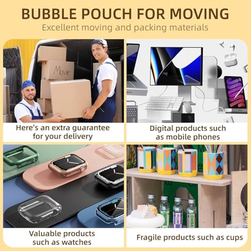 50PCS 8x12" Clear Bubble Pouches Wrap,Double Wall Cushioned Wrap,Shockproof - size: 8X12''-50PCS
